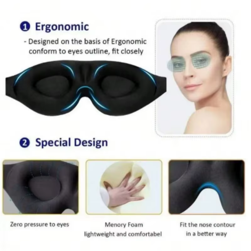 1 masque pour les yeux 3D Contour Sleep