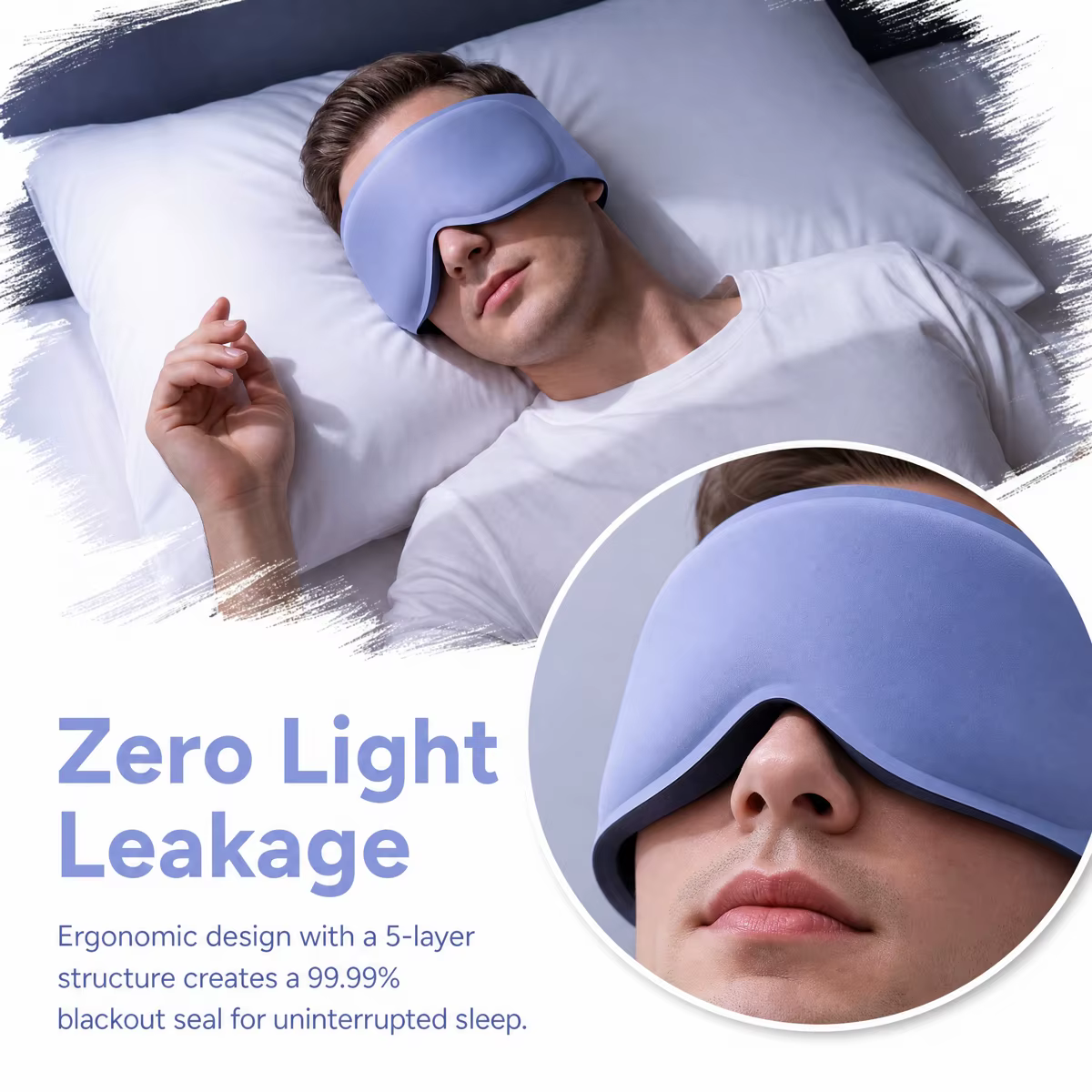 Masque de sommeil, design 3D avec billes de gravité intégrées