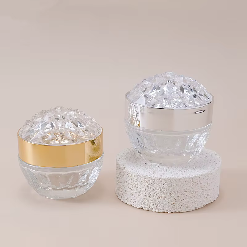 Pot de crème pour le visage en verre de luxe 50g