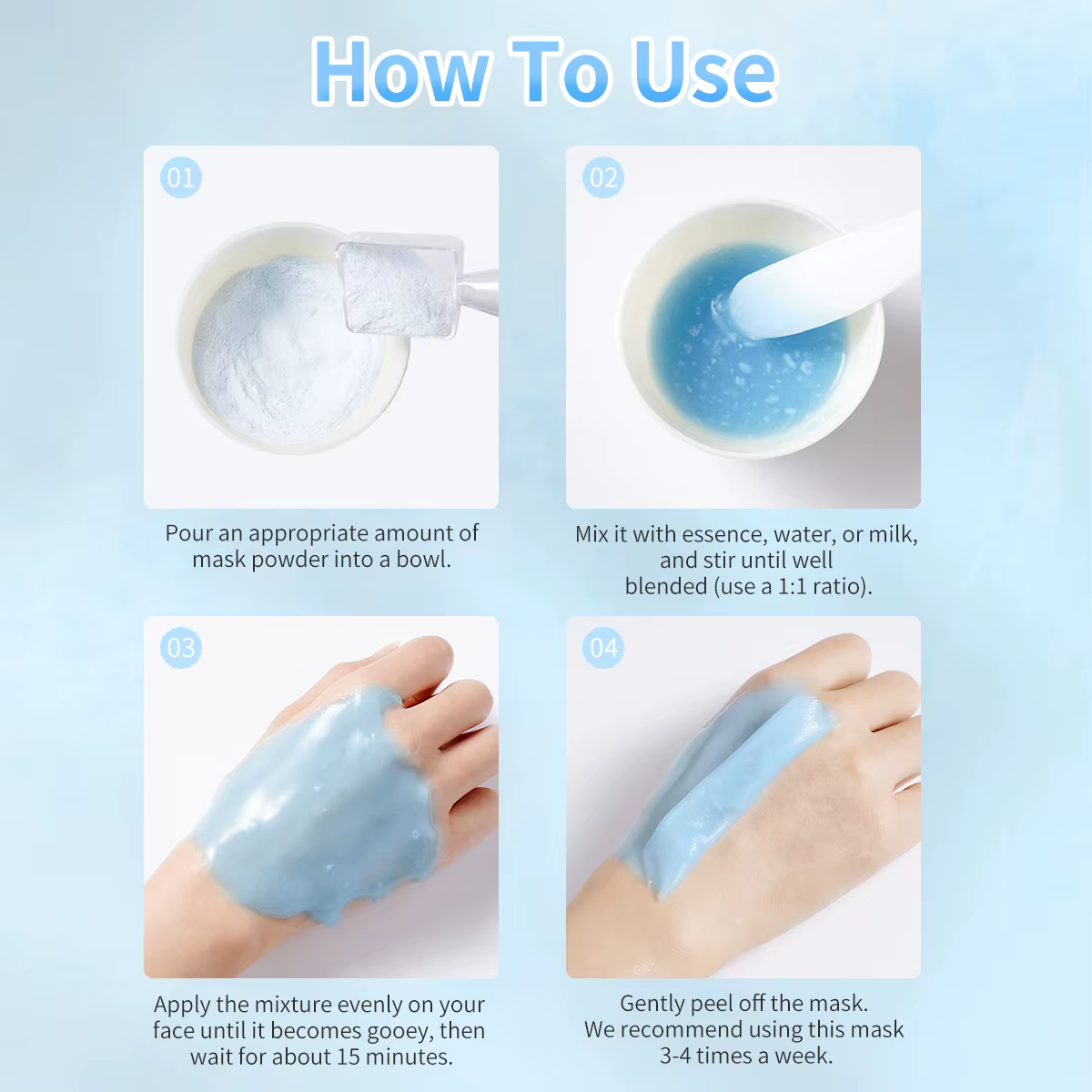 Masque en gelée pour le visage à la rose