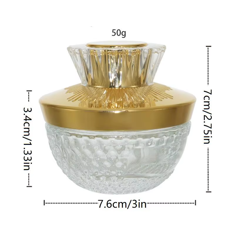 Pot de crème pour le visage en verre de luxe 50g