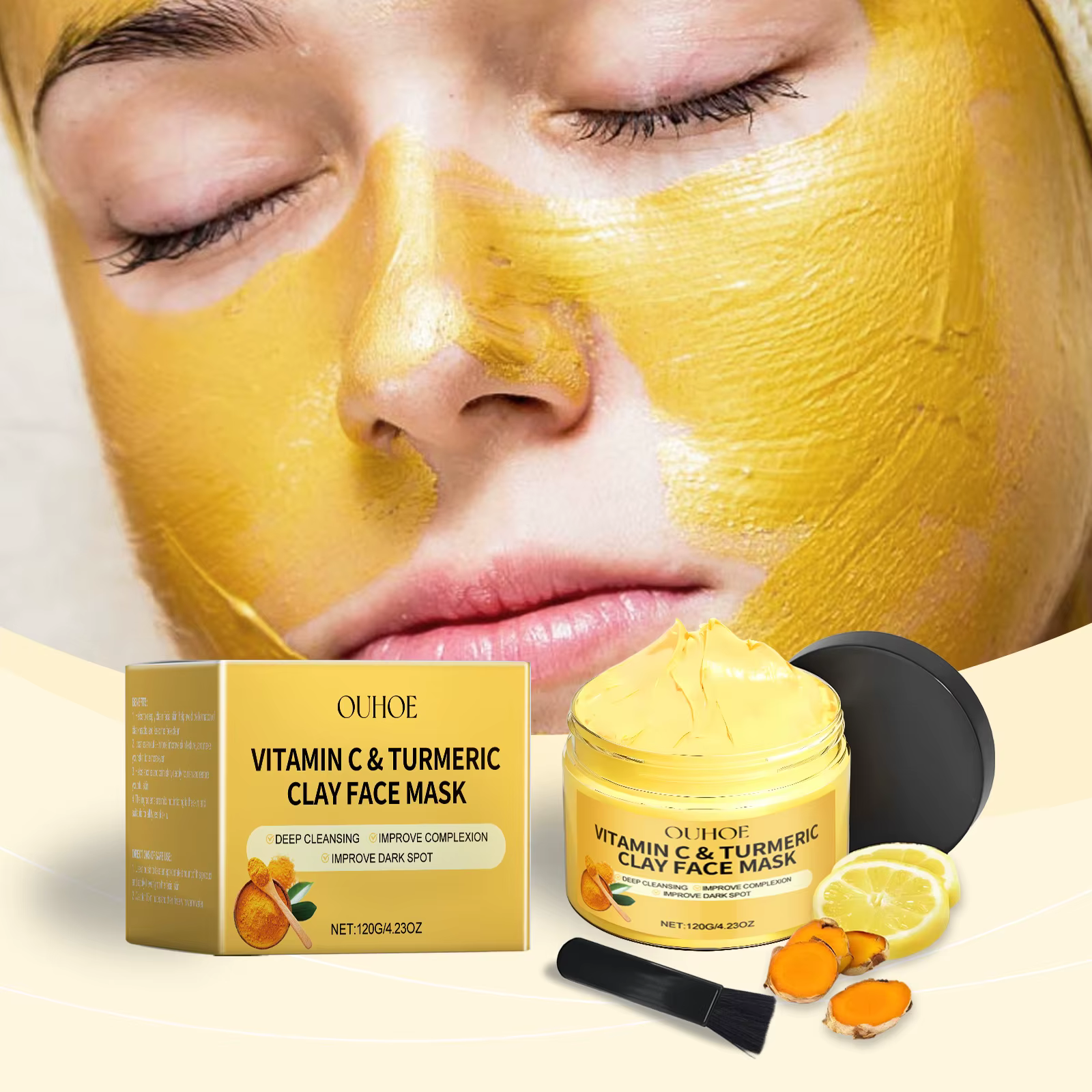 Masque en argile à la vitamineC au curcuma