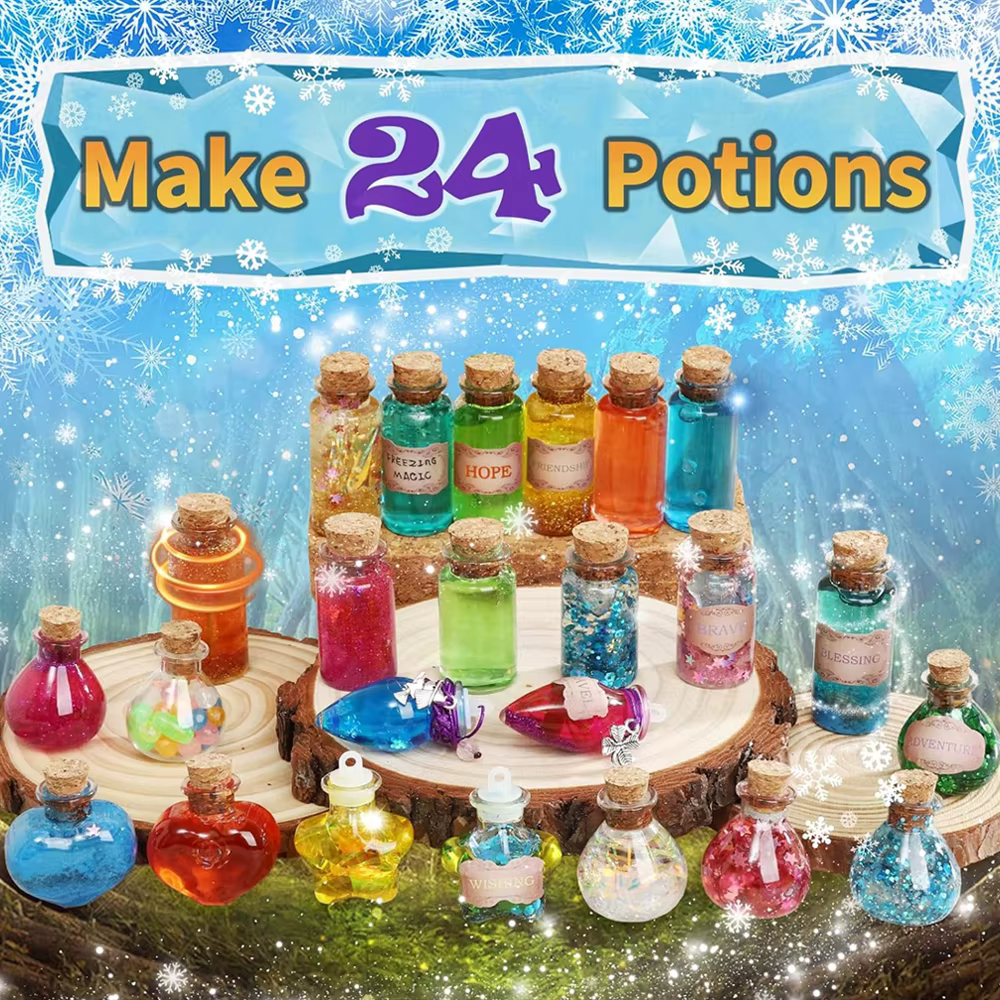 Kit de potions magiques féeriques à faire soi-même pour enfants, ensemble de fabrication de potions, bouteilles de potion féerique, jouet artisanal, ensemble scientifique, Kits magiques (24 pièces)