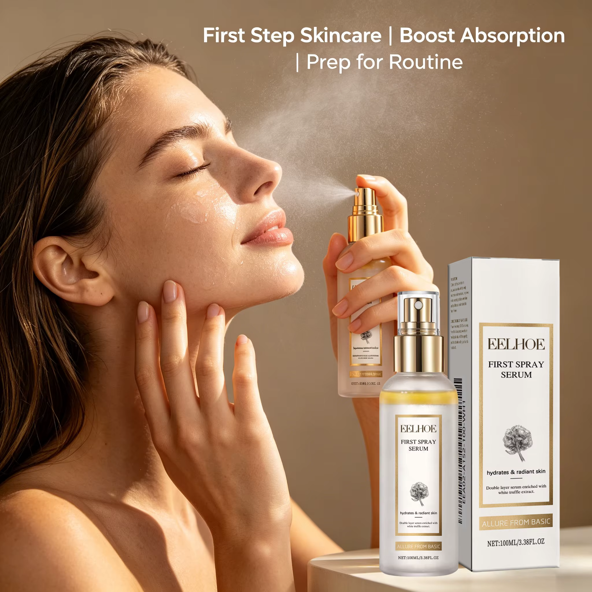 Brume Visage Hydratante à la Truffe Blanche Premium – Essence Éclatante pour Soin Quotidien, Sérum Visage Éclatant Contrôle Sébum