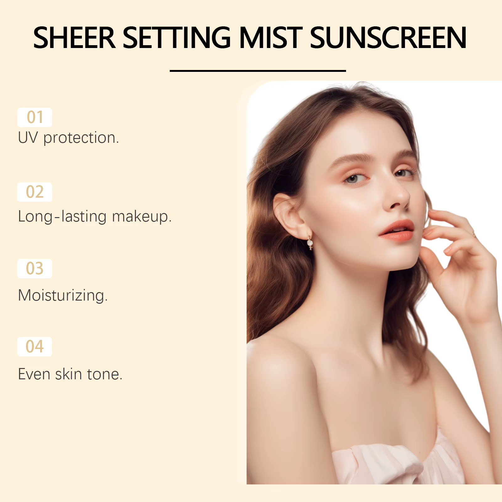 Spf 50 + Spray de réglage pour le maquillage