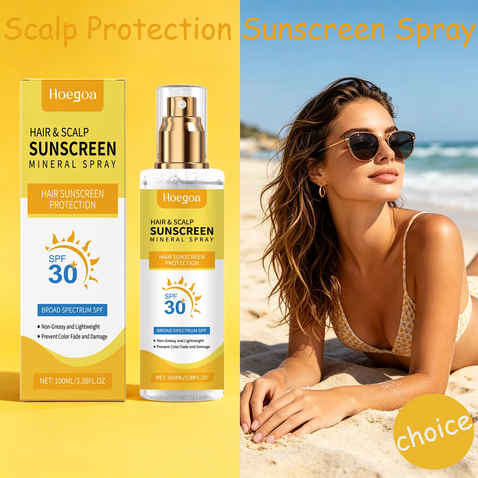 Spray solaire protecteur du cuir chevelu