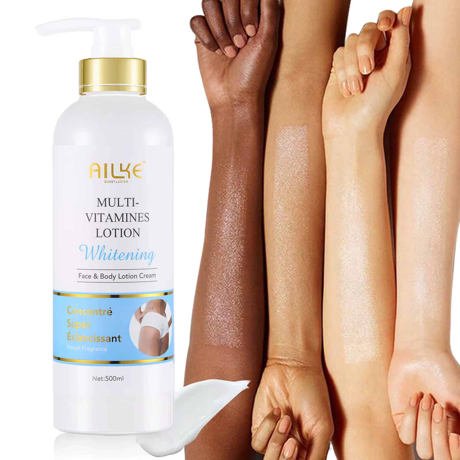 AILKE Lotion pour le corps blanchissante multi-vitamines avec vitamines