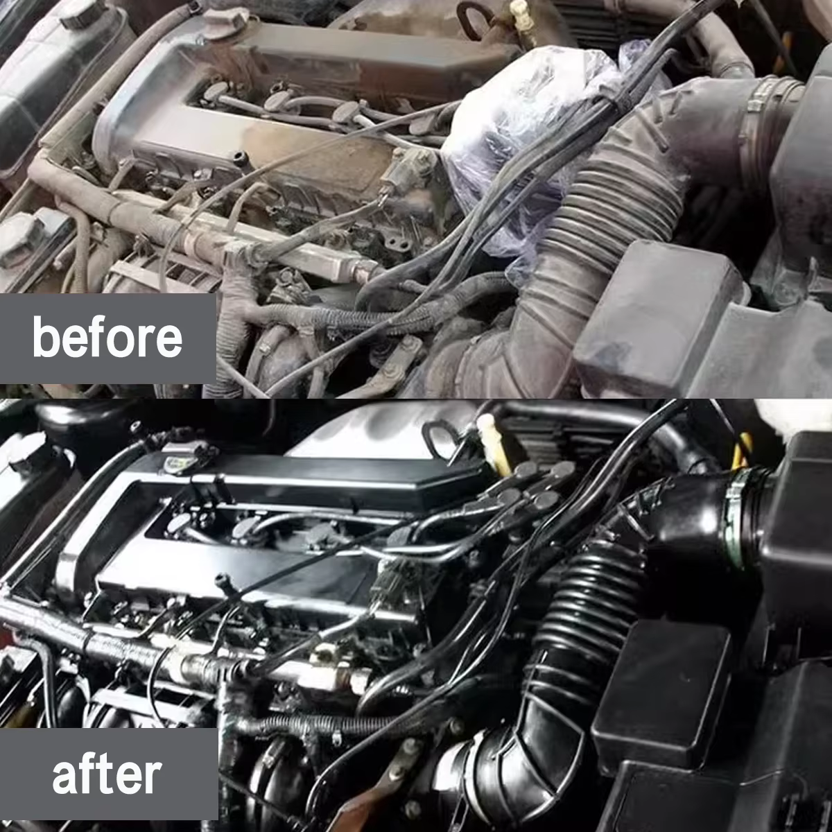 Nettoyeur de baie de moteur de voiture, produit de nettoyage de décontamination puissant pour compartiment moteur, produit de nettoyage de voiture