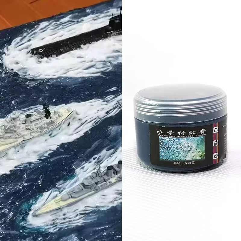 Pâte de paysage aquatique pour modélisation de bricolage, 50ml, rivières, océan, tartes, crème à effet d'eau simulée statique, matériaux de fabrication de scène pour Diorama
