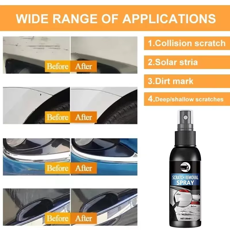 Spray anti-rayures pour voiture, nettoyant pour surfaces de voiture, pratique, simple et efficace