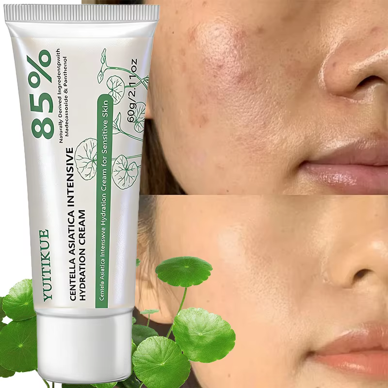 Crème hydratante intensive YUITIKUE à la Centella Asiatica 60g Formule 85% naturelle pour une hydratation intense et les peaux sensibles