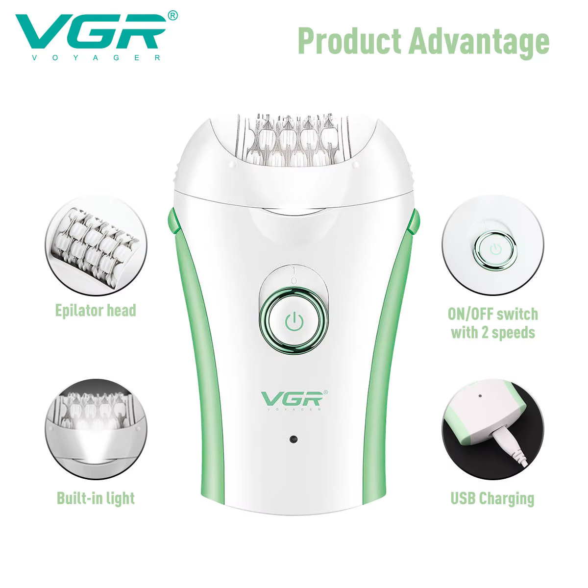 VGR 705 épilateur professionnel épilateur Rechargeable épilateur femmes épilateur Portable électrique épilateur