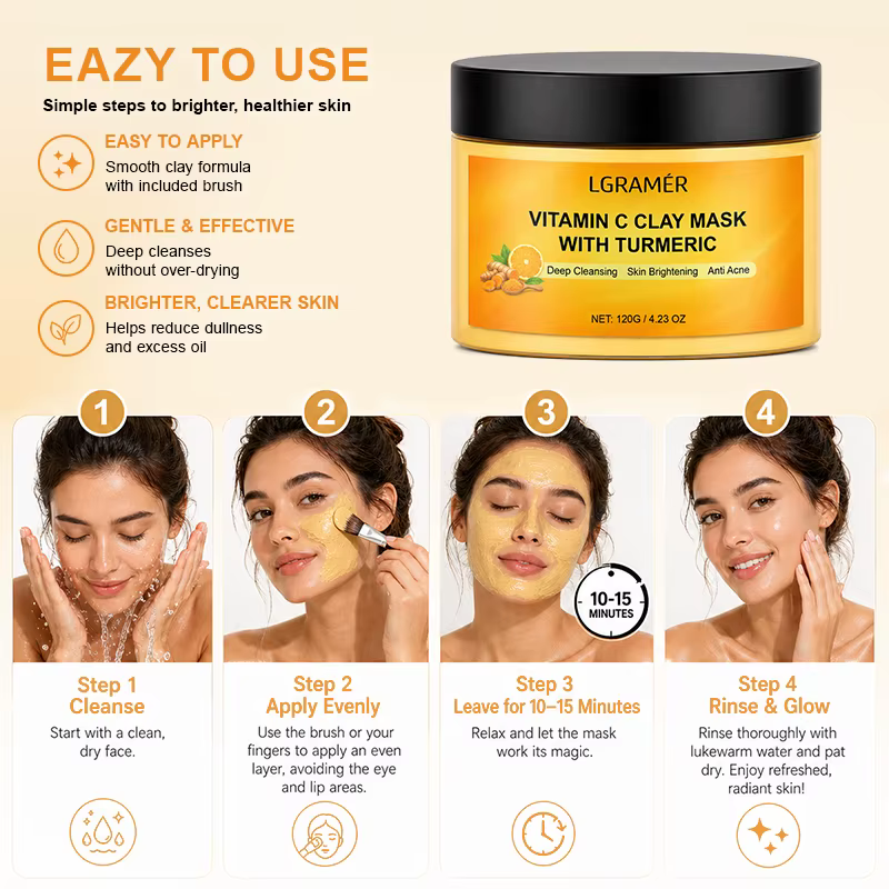 Masque à l'argile au curcuma 120g