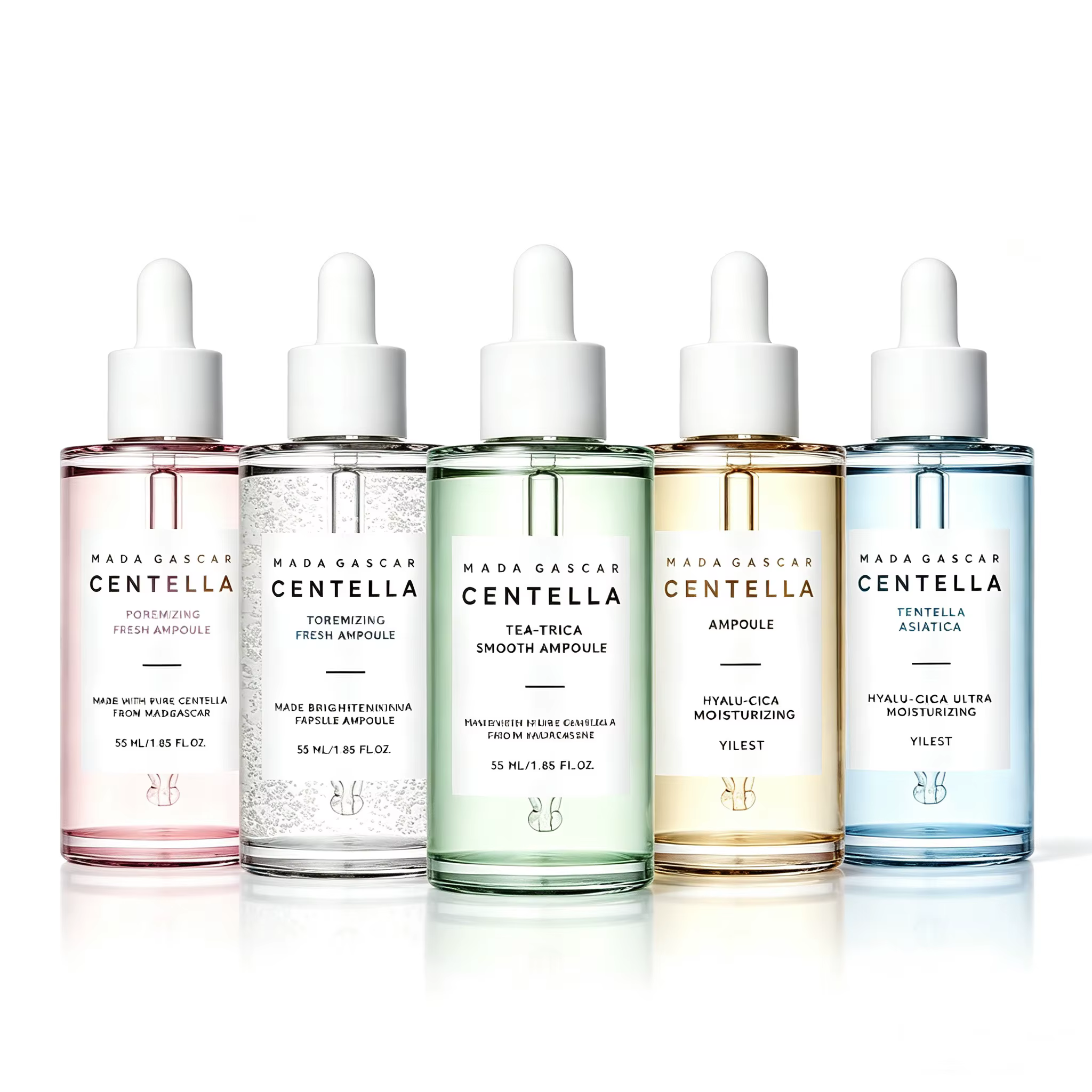 Sérum Éclaircissant à la Centella et au Niacinamide 55ml - Ampoule Hydratante qui Apaise le Teint Inégal et Booste