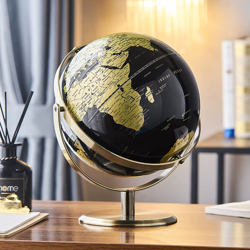 Globe terrestre en anglais, carte du monde, 14/20/23 cm, ornement de bureau, outil pédagogique pour la maison, l'étude, le salon, le bureau, décoration, papeterie