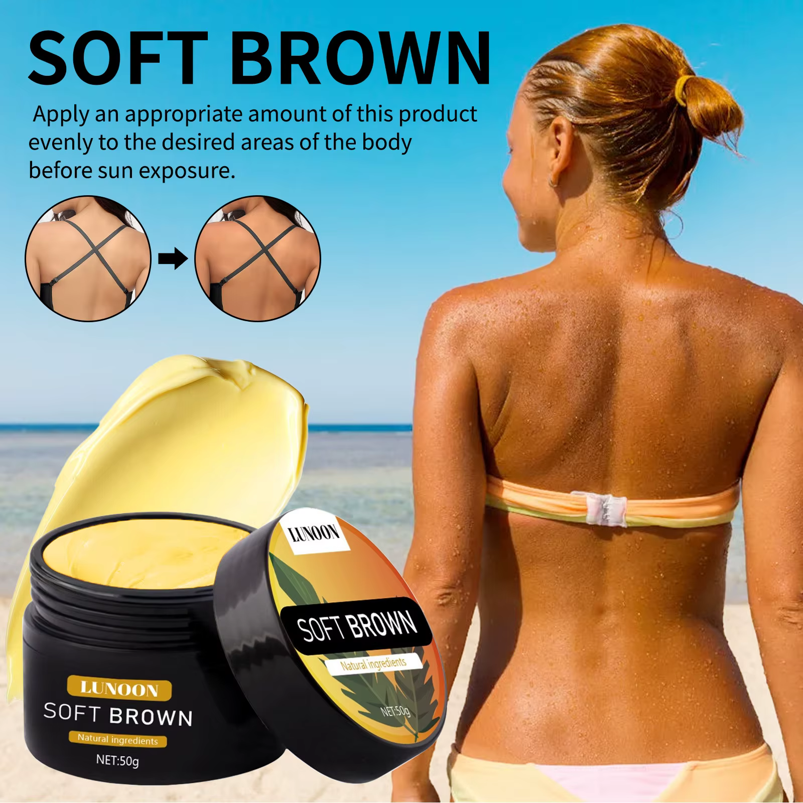 Crème de bronzage, protection contre les radiations