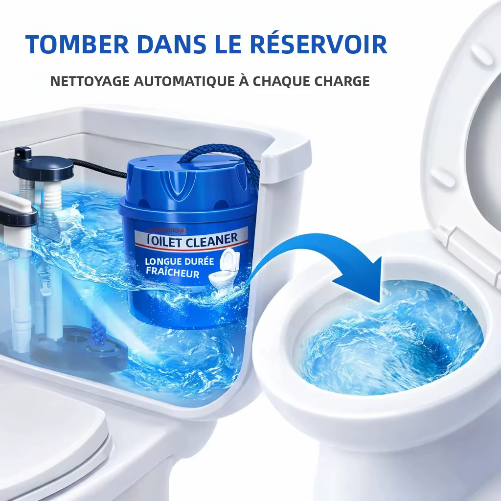 1PC Nettoyant automatique pour cuvette de toilettes, désodorisant à parfum frais longue durée, bloc nettoyant facile à utiliser pour la salle de bain à domicile
