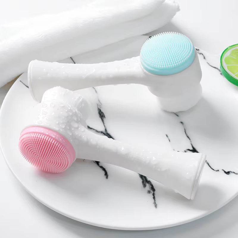 Brosse faciale Double face avec poils en Silicone souple