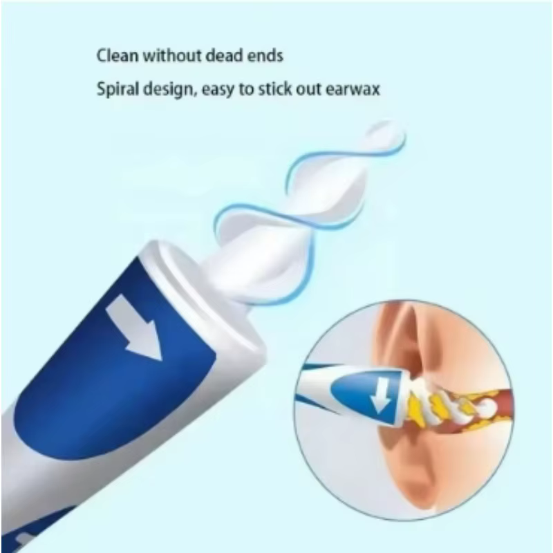 Nettoyeur de cire d'oreille dissolvant d'huile en spirale Portable dissolvant d'huile d'oreille souple nettoyage des oreilles nettoyeur d'oreille en Silicone nettoyeur d'oreille en spirale à 360 degré