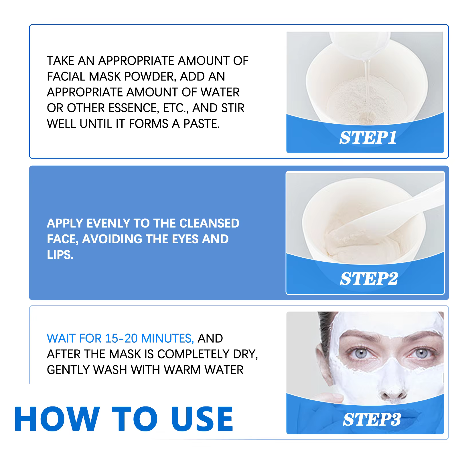 Masque à l'acide hyaluronique en poudre + cuillère