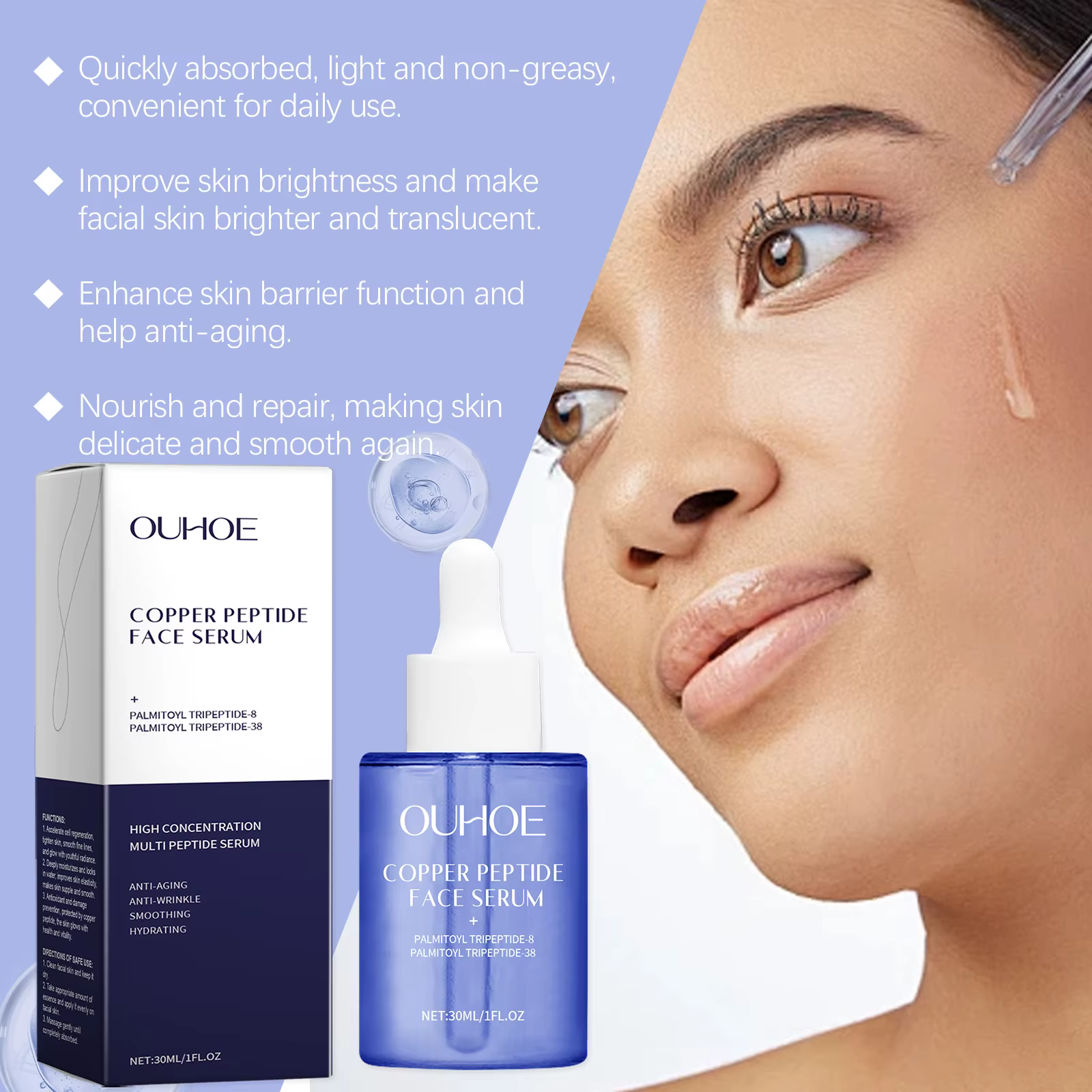 Sérum pour le visage au Peptide de cuivre