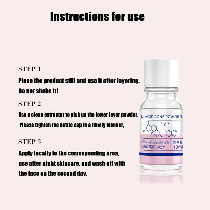 Essence d'acné concentrée d'acide salicylique rose de 10 ml - contenant