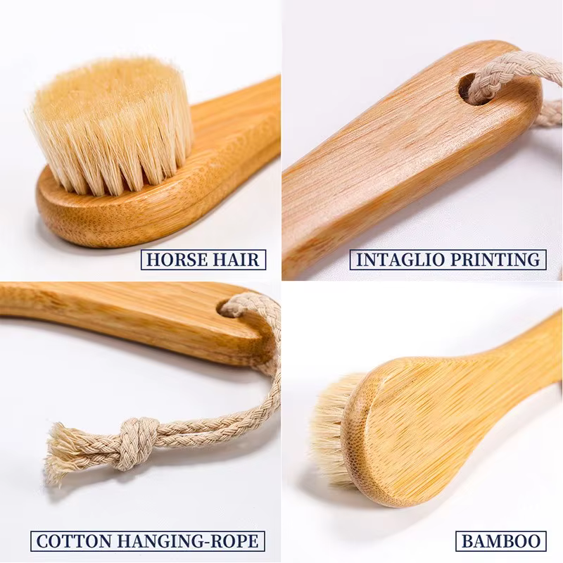 Brosse de Soin Visage Nettoyante en Bambou Naturel Doux pour Massage Facial Portable et Nettoyage en Profondeur