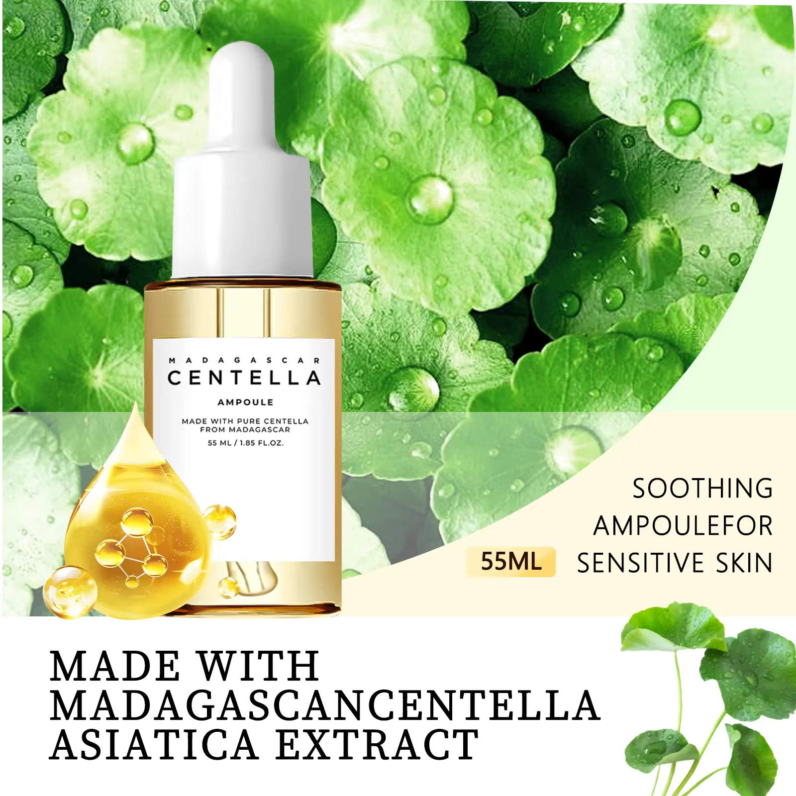Sérum Madagascar Centella Asiatica 55 ml - Formule apaisante pour peaux sensibles avec la lutte contre l'acné