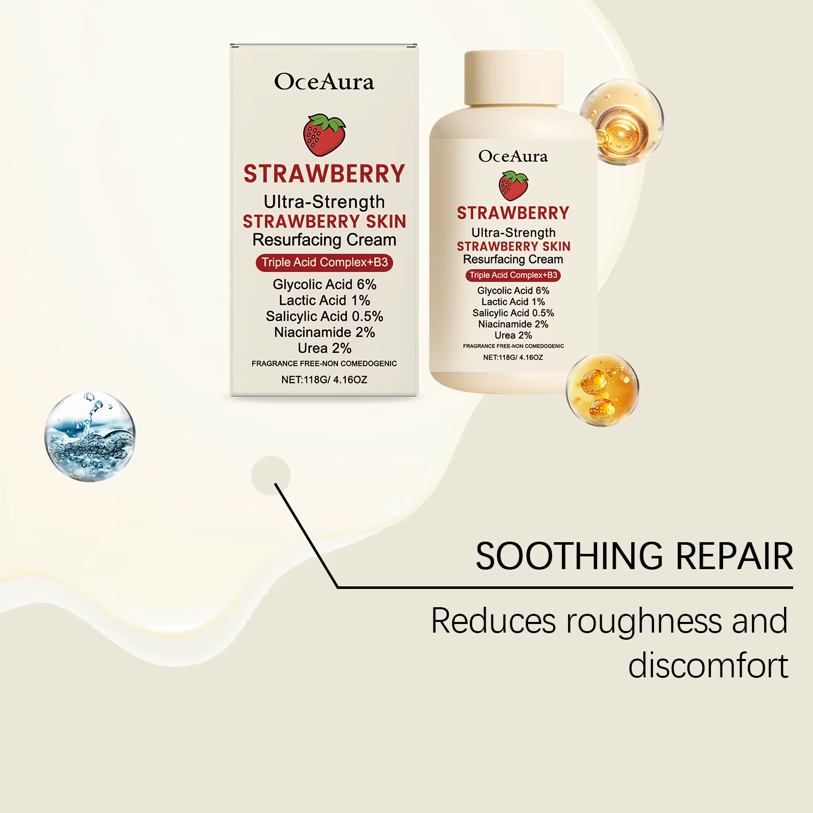 Crème corporelle à la fraise Oceaura