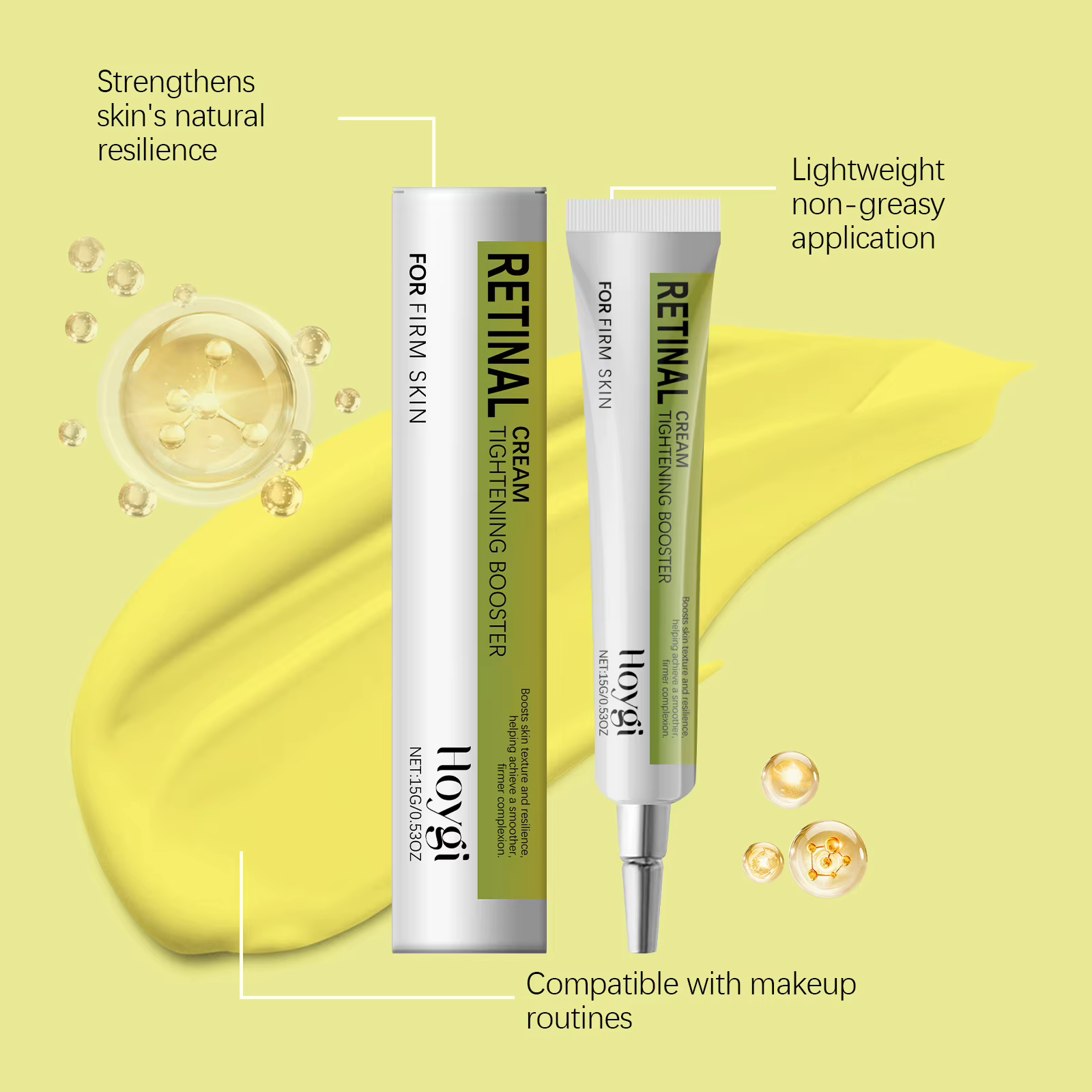 Crème Contour des Yeux Raffermissante au Rétinaldéhyde – Booster de Résilience et de Fermeté pour une Peau Lisse – Soin Réparateur Nuit Visage