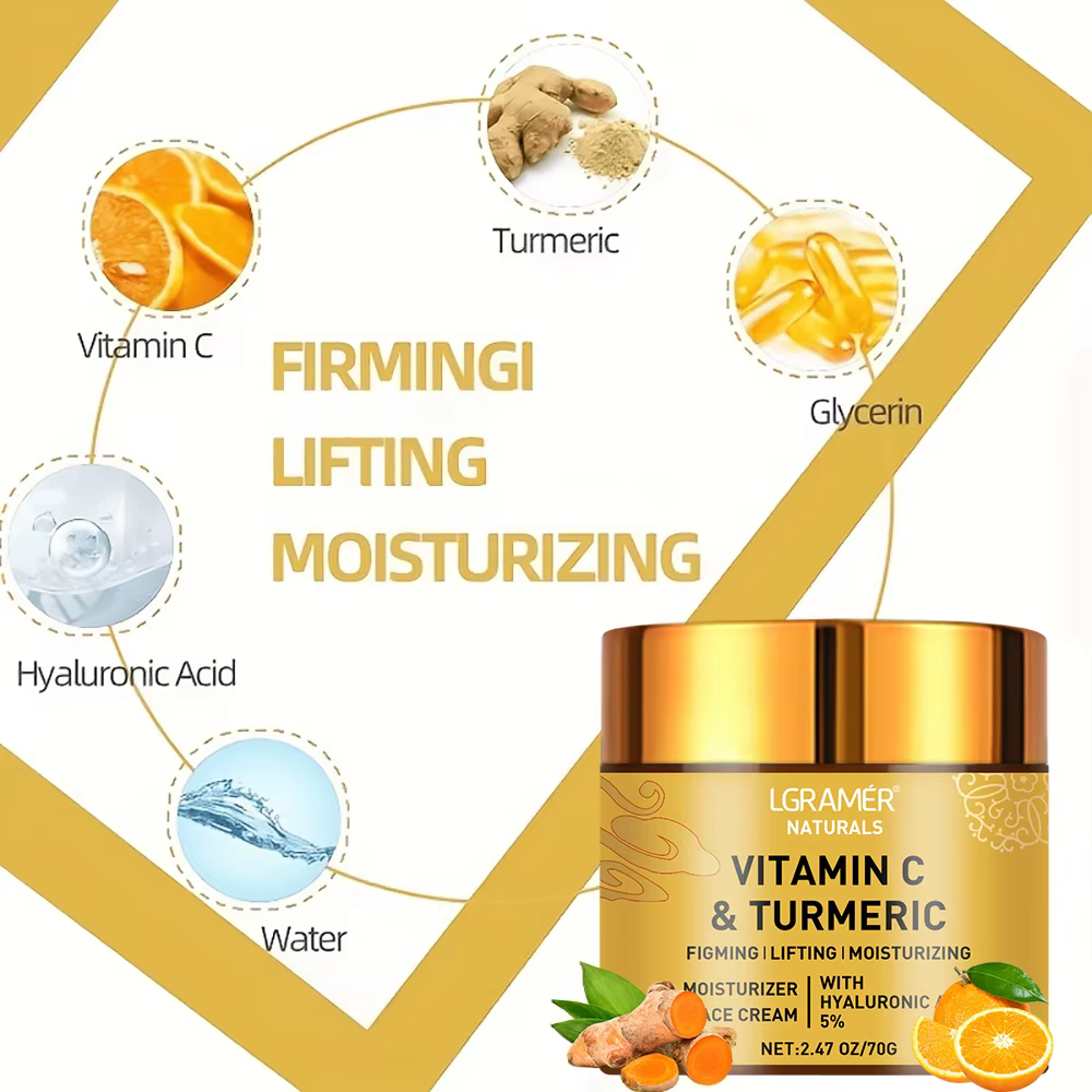 Crème pour le visage à la vitamine C au curcuma