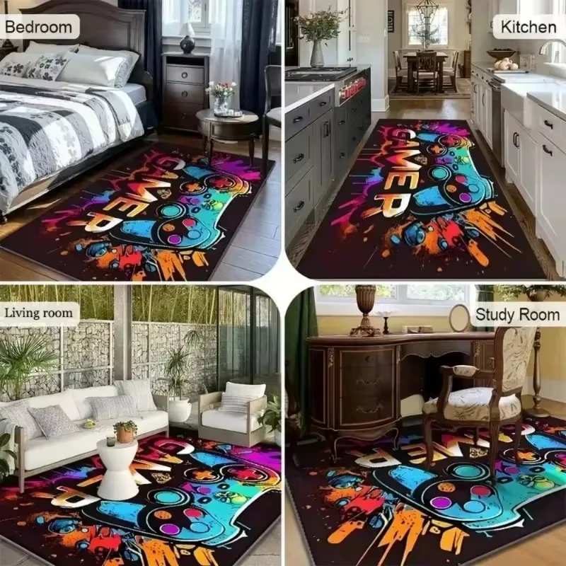 Tapis imprimé en Jute tissé marron, moderne et minimaliste, adapté au salon, canapé, décoration de la maison, tapis de sol antidérapant