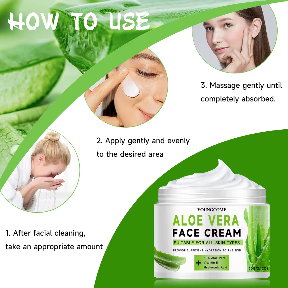 Aloe Vera hydratant visage Anti-rides vieillissement fouetté soin de la peau hydratant rétrécit les Pores plus lisses et plus d'apparence jeune