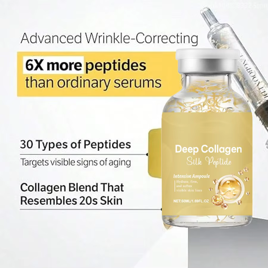 Ampoule de peptides de soie | Sérum anti-âge avec collagène et complexe de 30