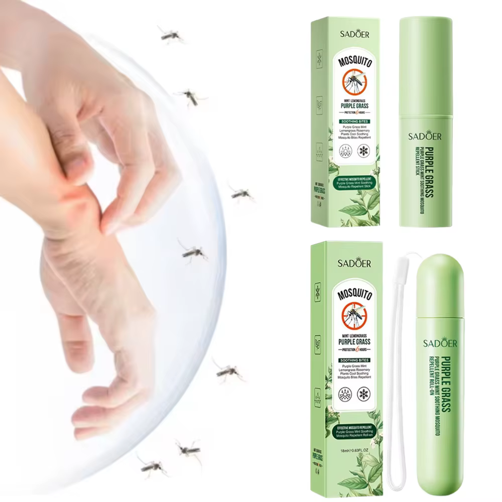 Crème Répulsive Anti-Moustiques Portable Menthe Violette pour l'Extérieur – Apaisante, Anti-Démangeaisons, Protection Longue Durée Contre les Moustiques pour l'Été