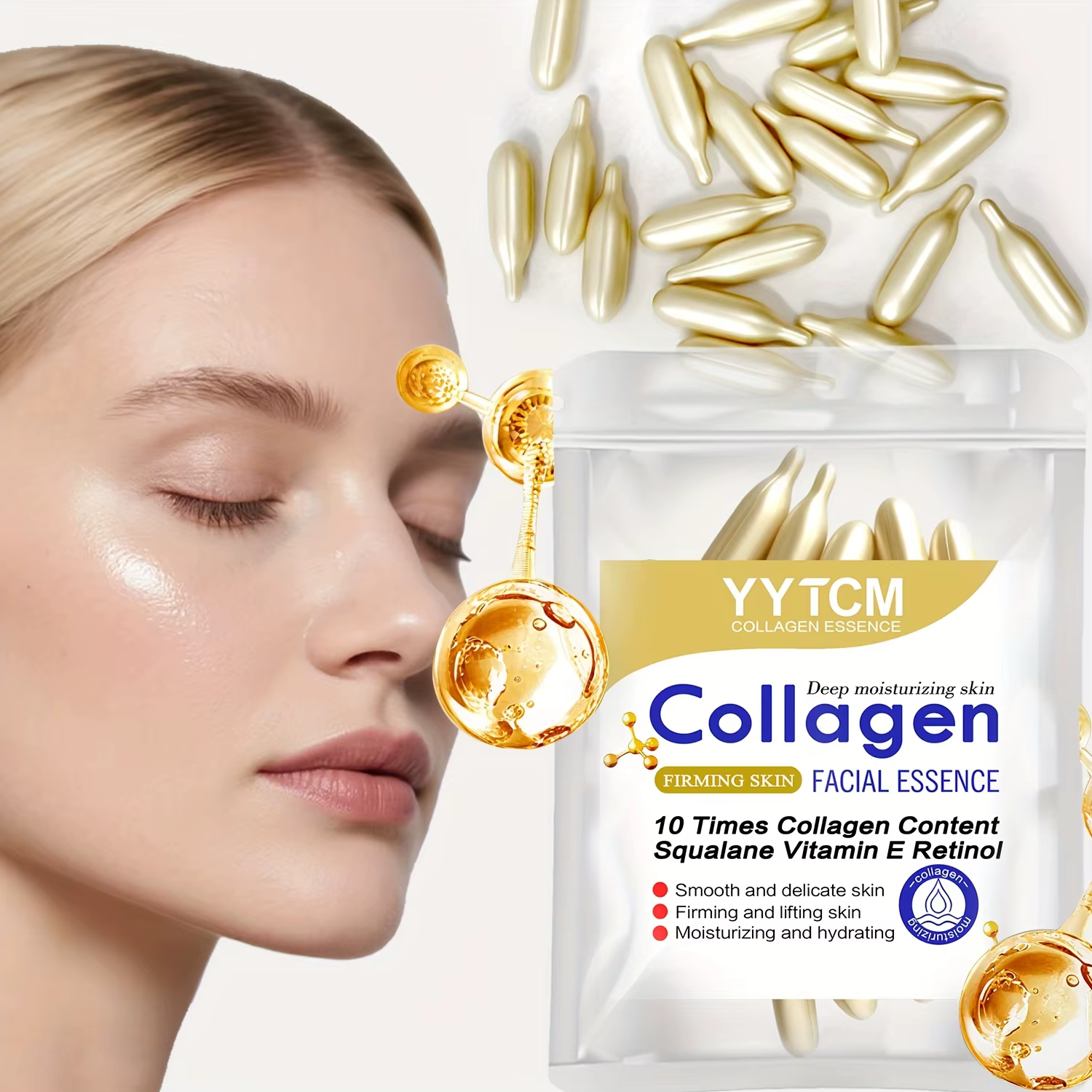 Essence raffermissante au collagène en capsules