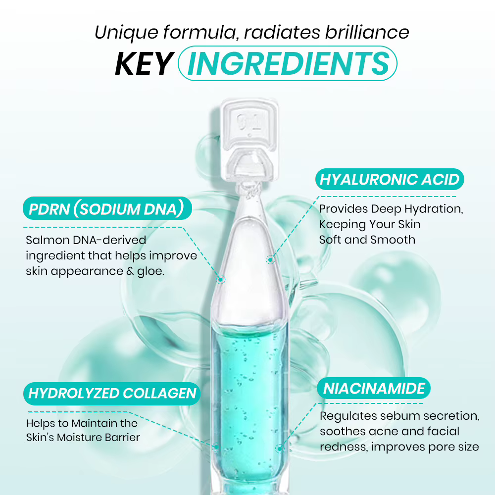 Acide hyaluronique visage saumon ADN PDRN sérum Niacinamide Peptide hydratation profonde fermeté Anti-âge ensemble de soins de la peau