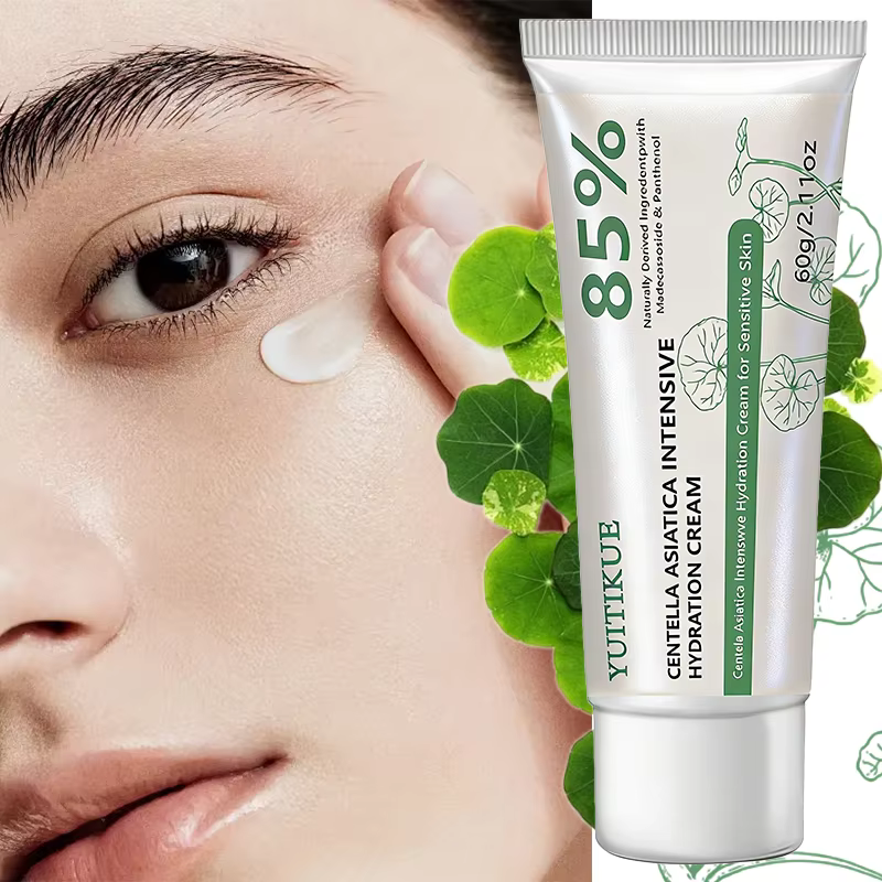 Crème hydratante intensive YUITIKUE à la Centella Asiatica 60g Formule 85% naturelle pour une hydratation intense et les peaux sensibles