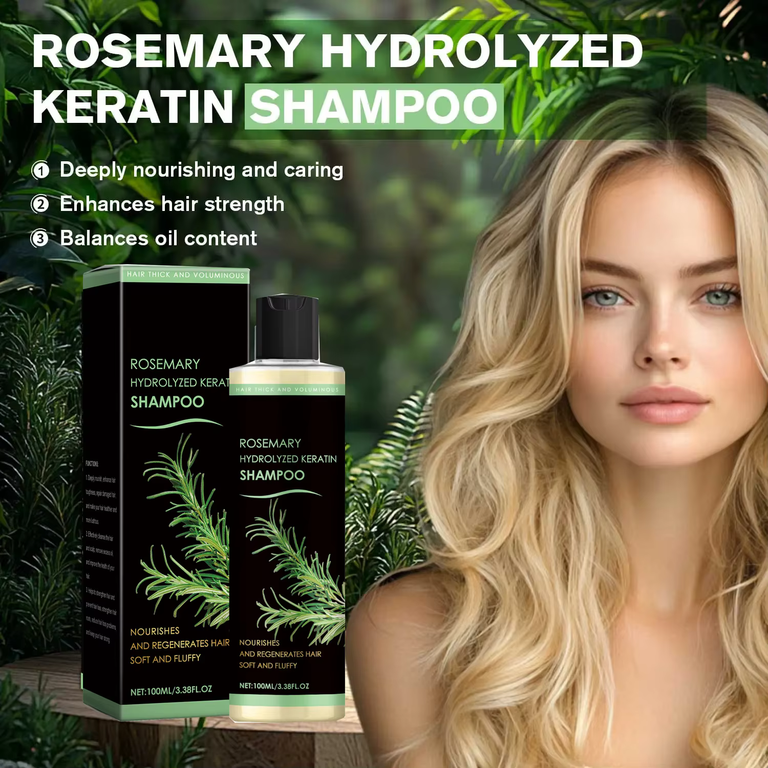 Shampoing au romarin biologique pour la croissance des cheveux