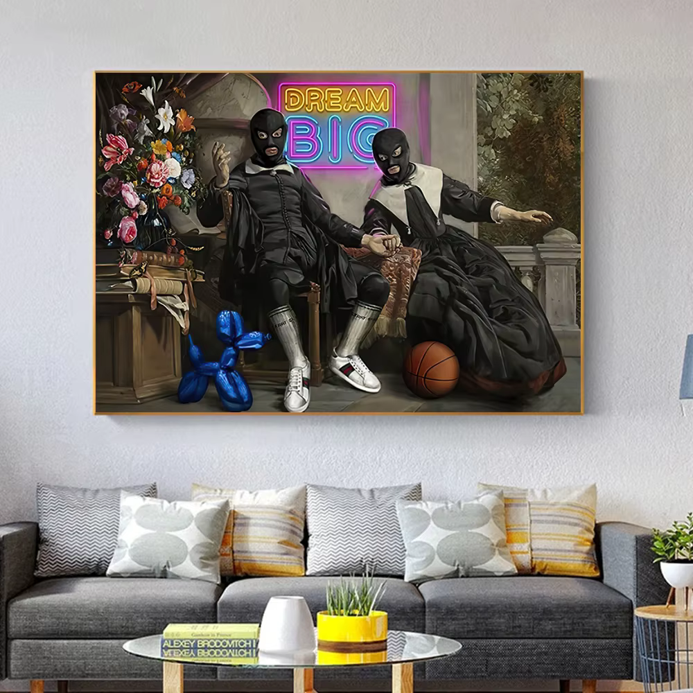 Affiche drôle de graffiti de Genesis le monde est à toi, art de mur d'homme masqué, peinture de toile, décor à la maison moderne de salon, copies de peintures murales