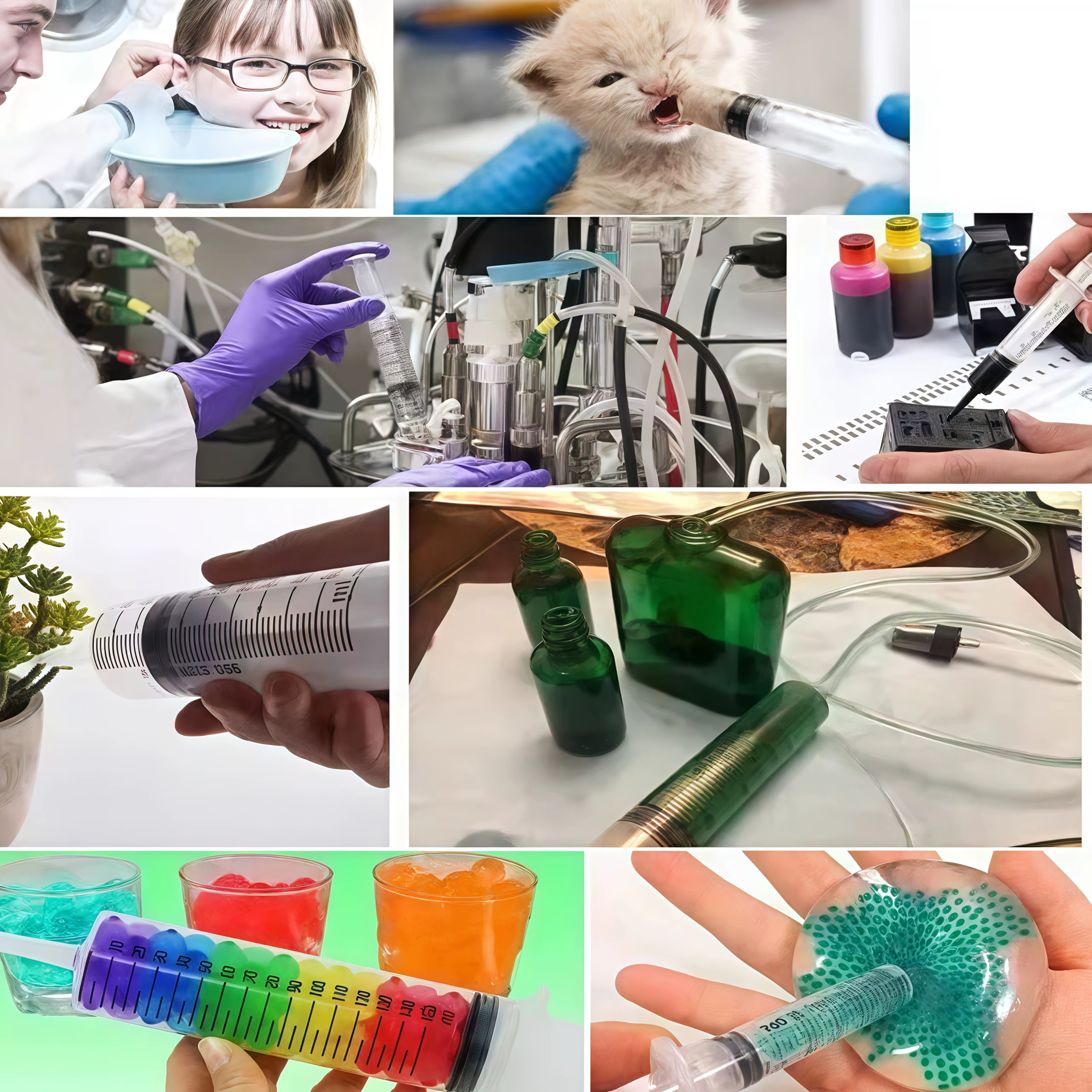 Seringue de 20 ml/60 ml/100 ml/150 ml, seringue en plastique, utilisée pour les laboratoires scientifiques, le transfert de liquides, l'irrigation des plantes, le parfum, l'encre, le changement d'eau 