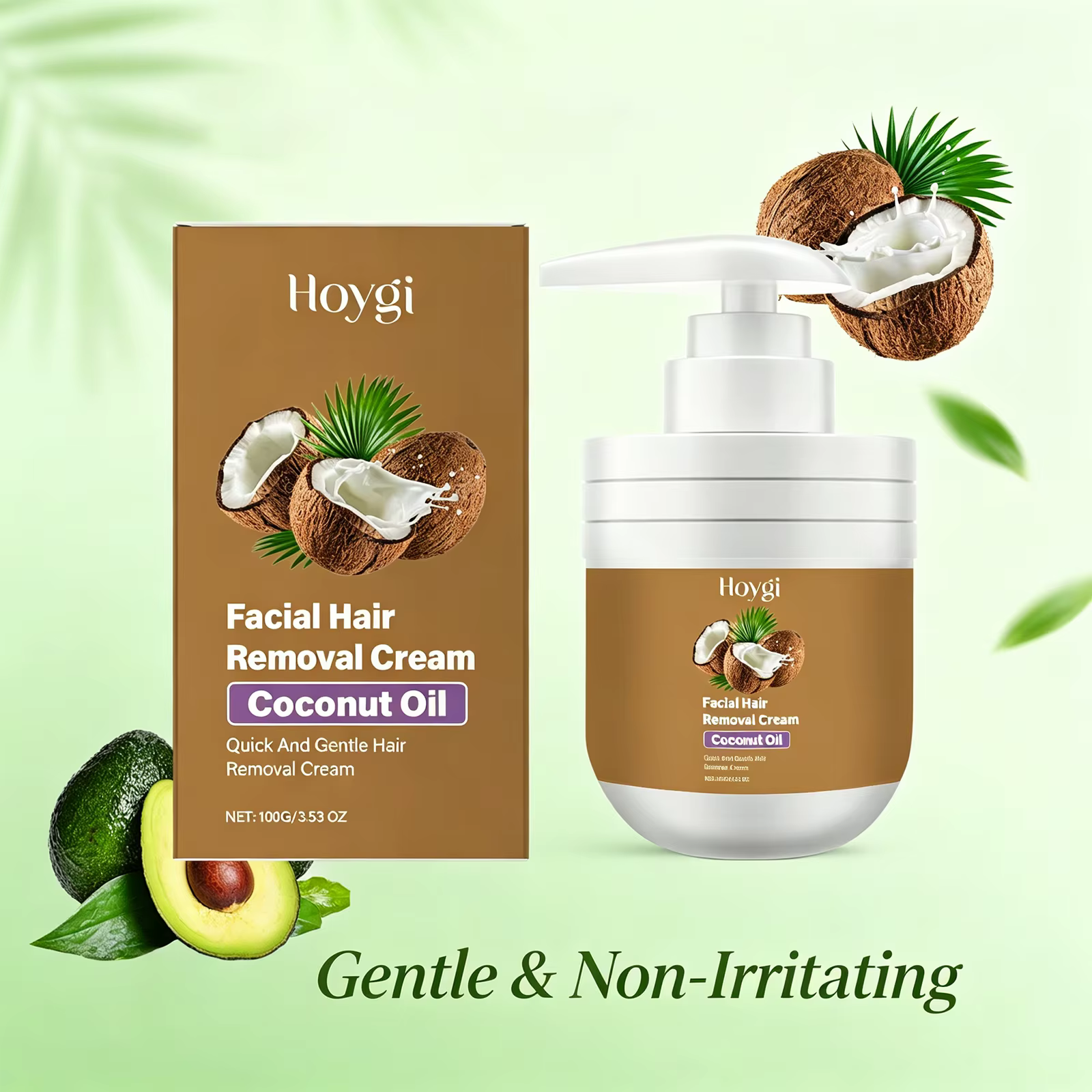 Crème dépilatoire à la noix de coco pour les lèvres et le menton