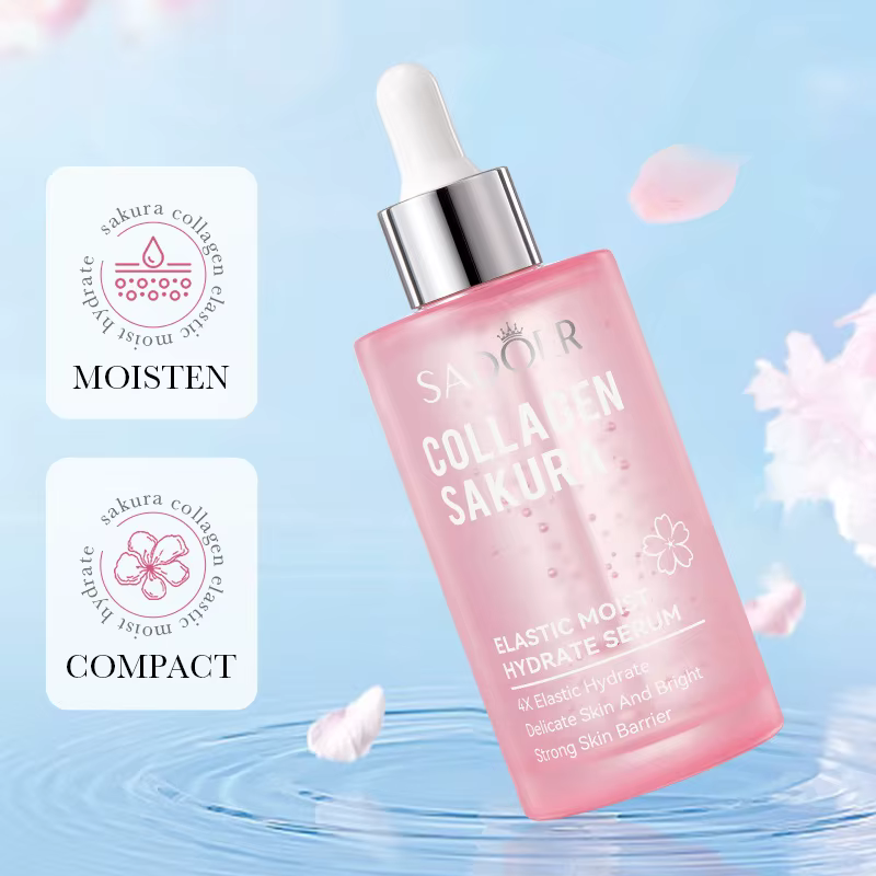 Centella Sakura collagène vitamine C acide hyaluronique sérum pour le visage soin de la peau hydratant raffermissant