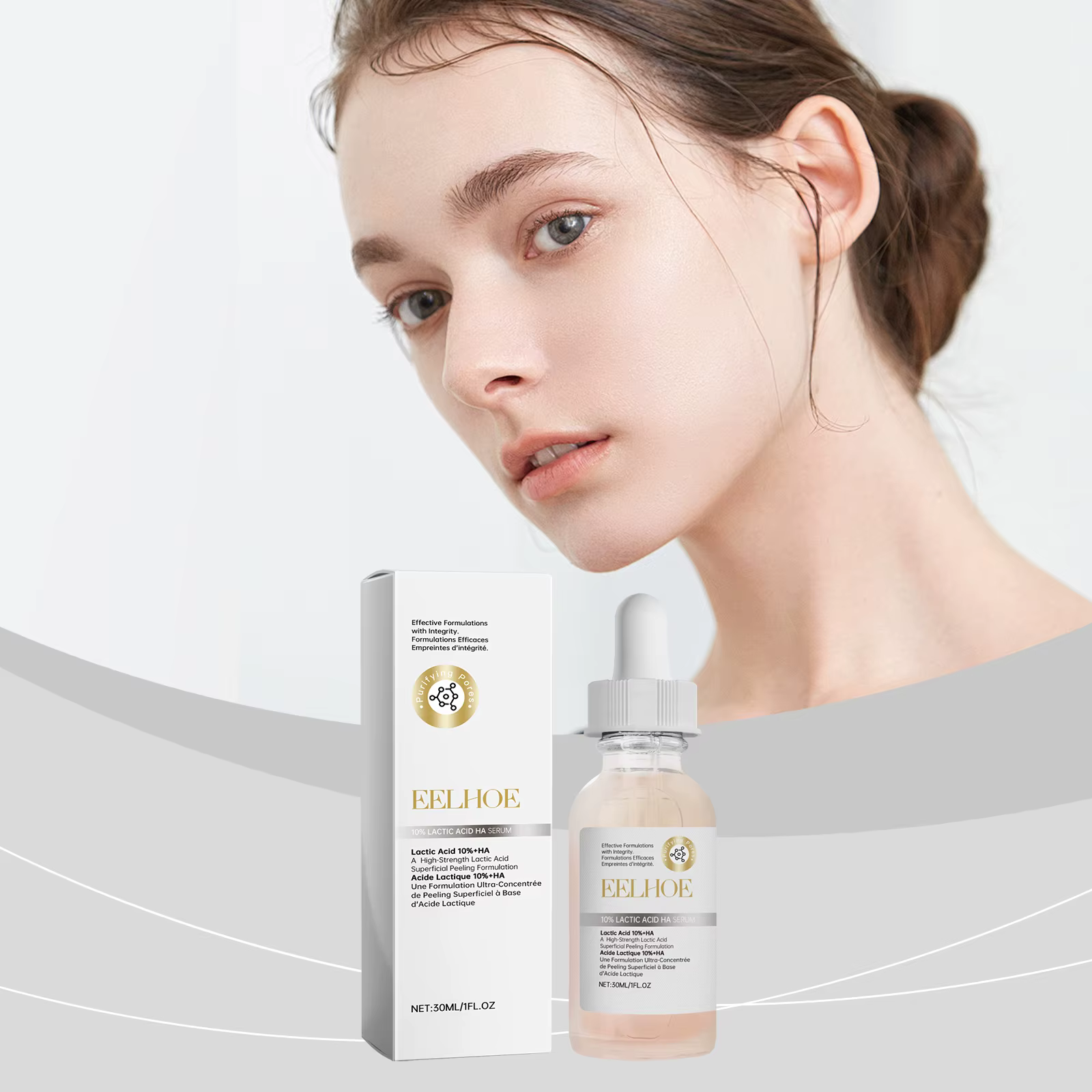 EELHOE acide hyaluronique sérum visage nourrissant en profondeur peau raffermissant l'acide lactique rajeunir l'essence