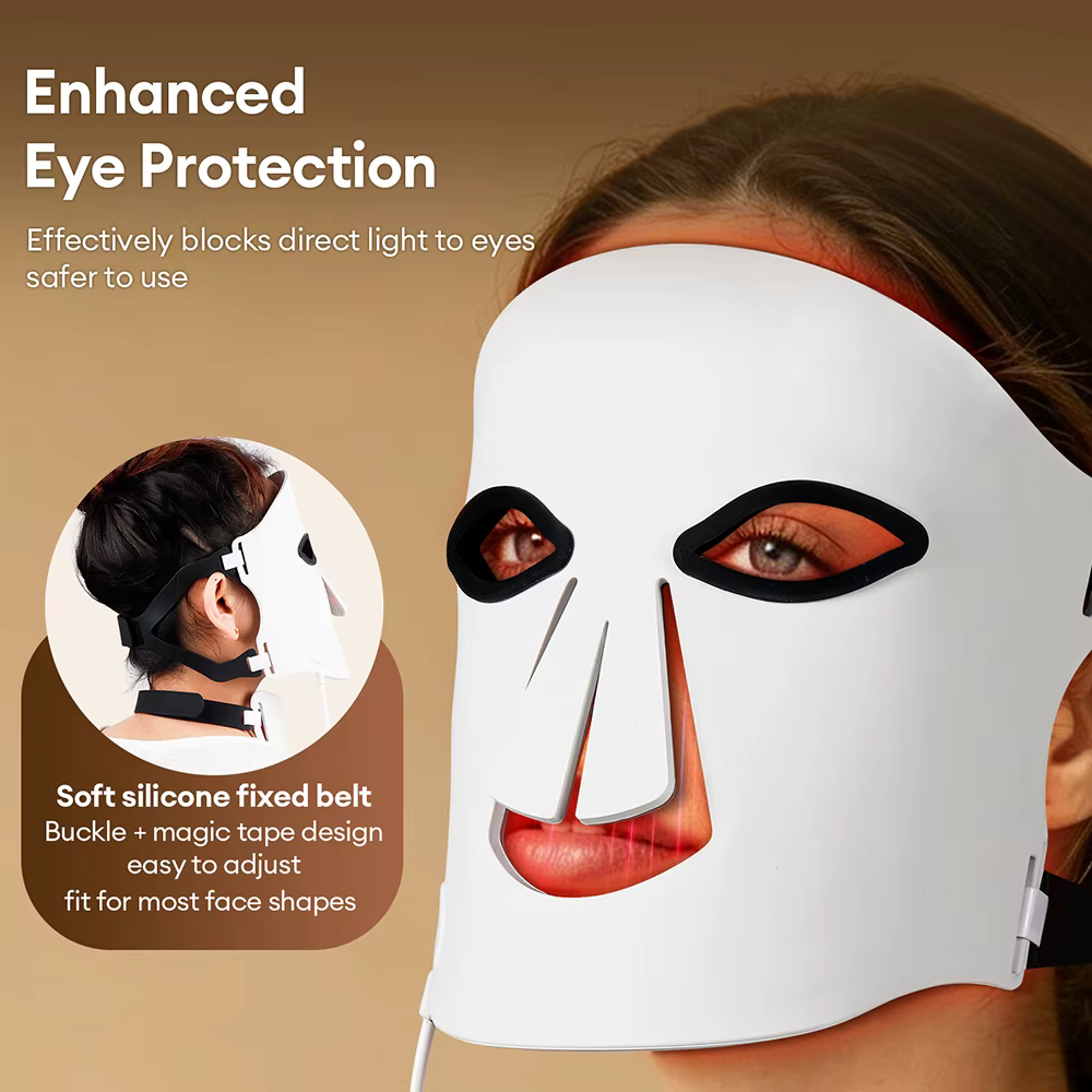 Masque LED en silicone pour le visage et le cou