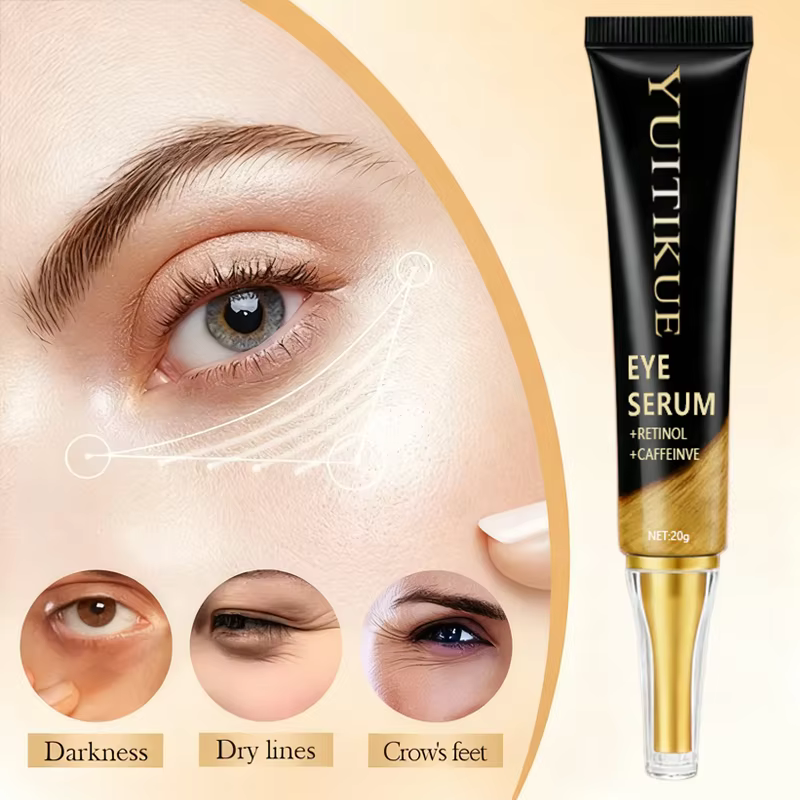 YUITIKUE Crème pour les yeux à la caféine 20 g – Raffermissant et liftant à action rapide