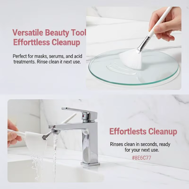 Pinceau applicateur en forme d'éventail pour masque facial
