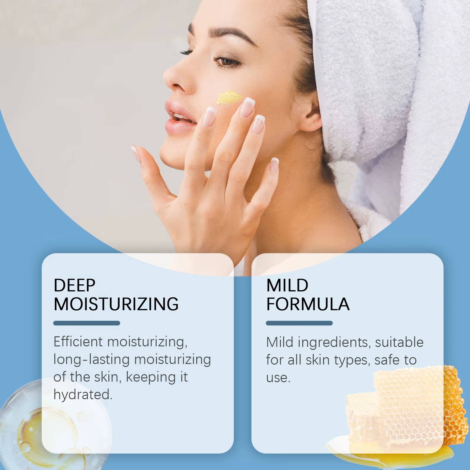 Crème pour le visage pour l'élimination de l'acné