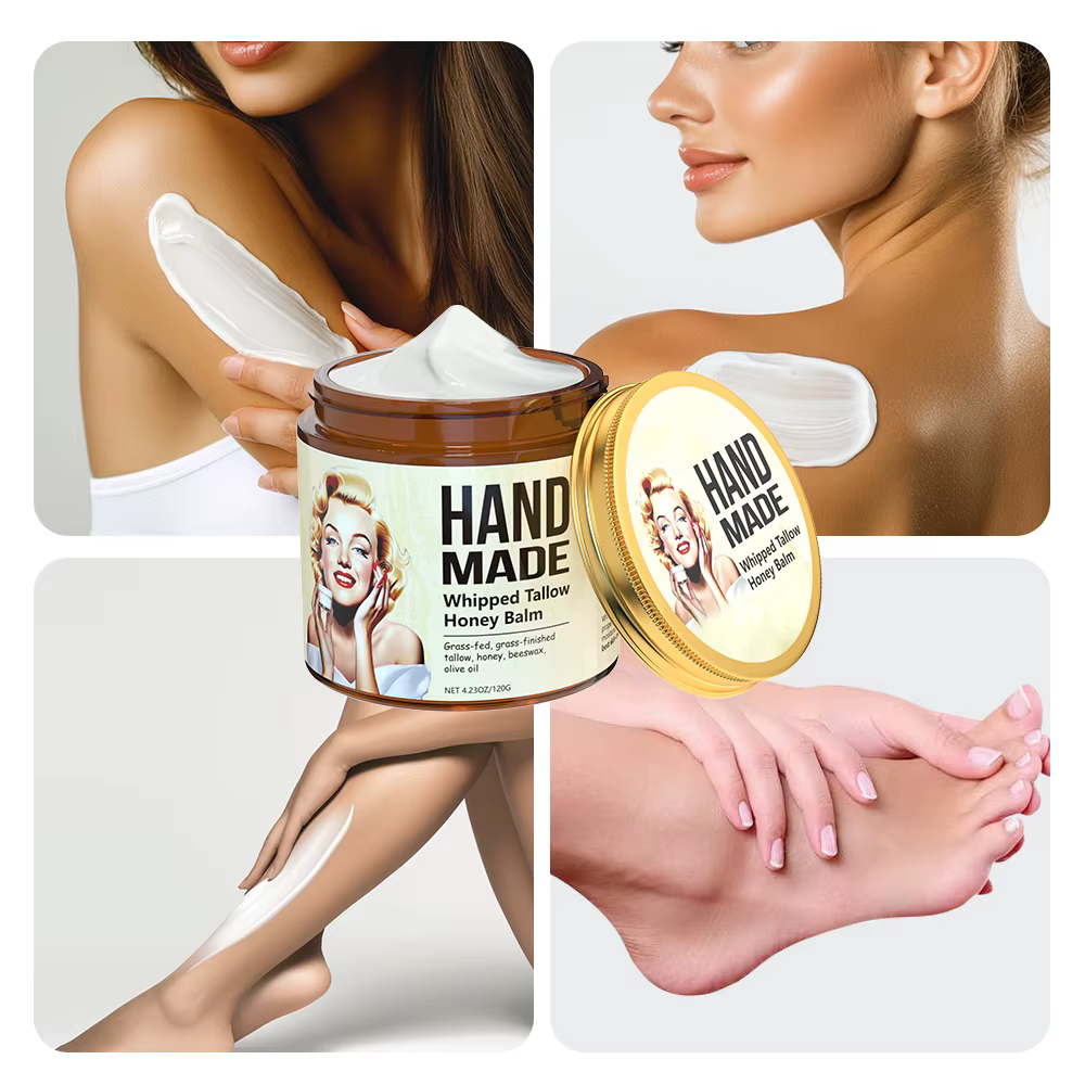 Crème Visage Fouettée au Suif et au Miel Faite Main ENVISHA – Hydratante
