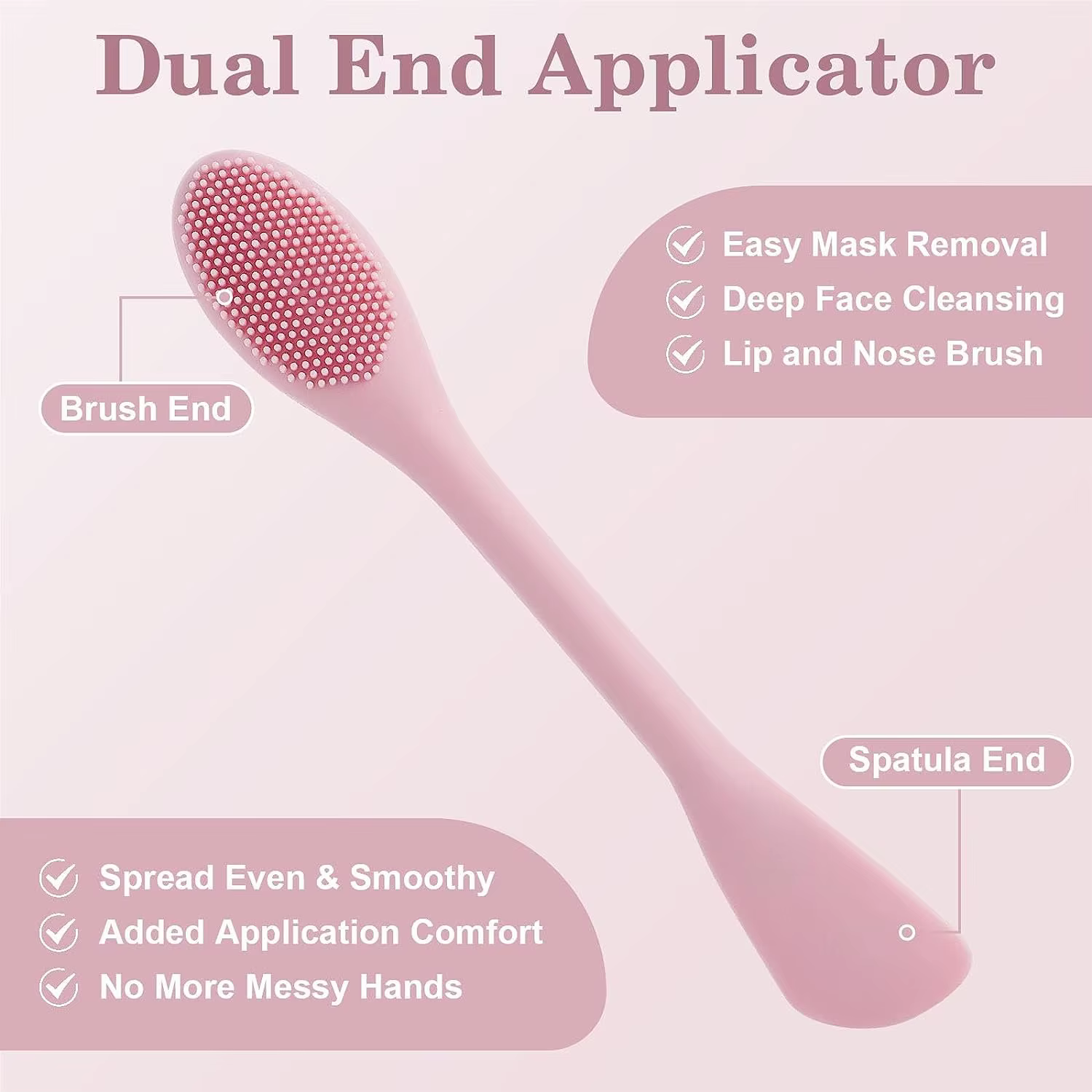 1PC Brosse nettoyante pour le visage en silicone à double tête